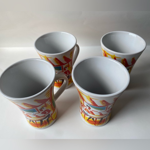 Vintage Nescafé bistro cafe scene coffee mugs - Picture 2 of 7
